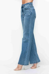 bytos Full Size High Rise Wide Leg Jeans with Pockets - Trendsi - Flyclothing LLC