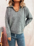 Ribbed Hem Raglan Sleeve Sweater - Trendsi - Flyclothing LLC