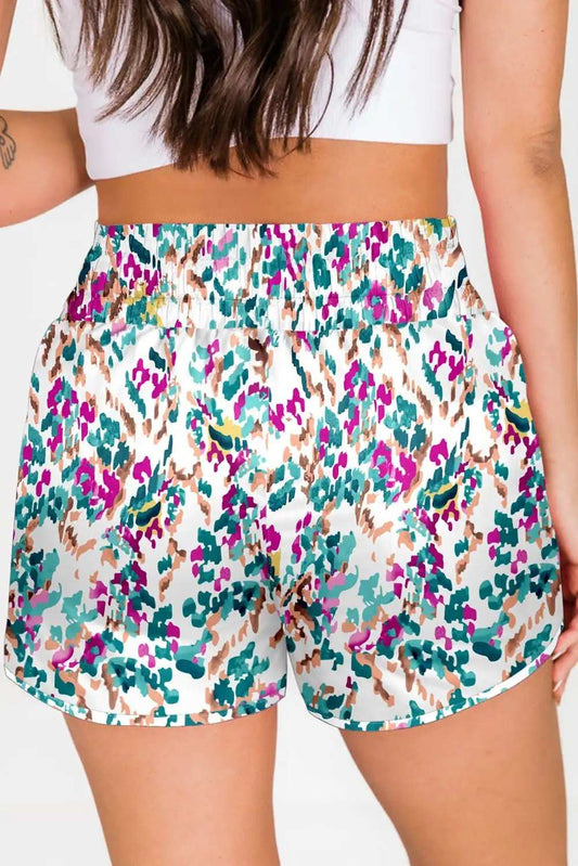 Printed High Waist Shorts - Trendsi - Flyclothing LLC
