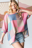 HOPELY Full Size Checkered Round Neck Side Slit T-Shirt - Trendsi - Flyclothing LLC
