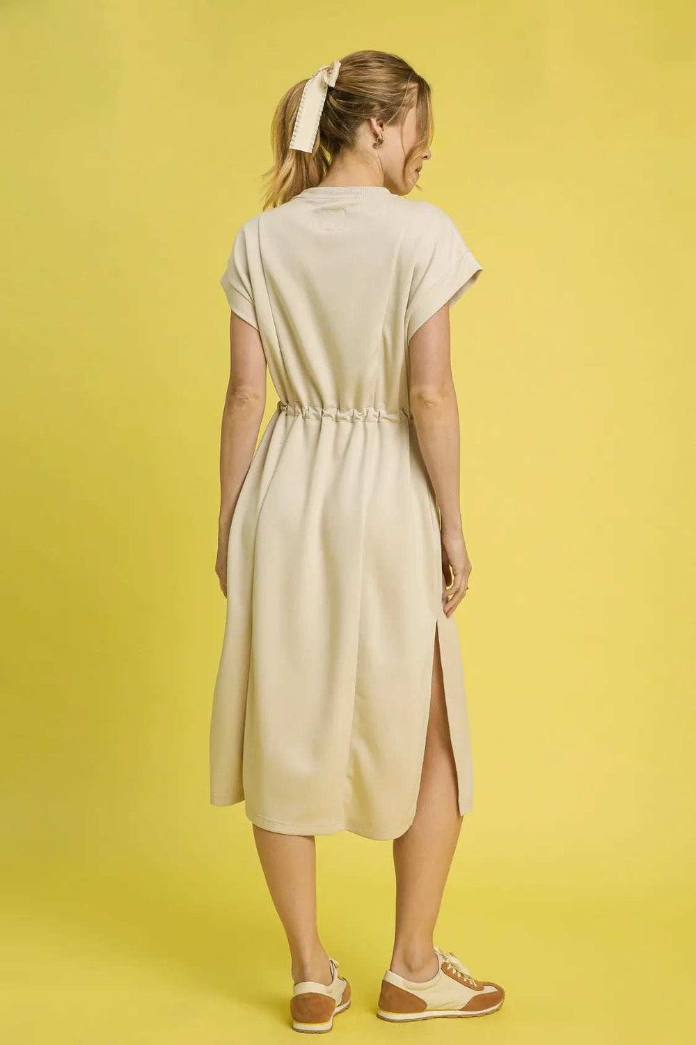 Umgee Side Slit Short Sleeve Midi Tee Dress - Trendsi - Flyclothing LLC