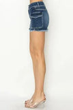 RISEN Raw Hem Denim Shorts with Pockets - Trendsi