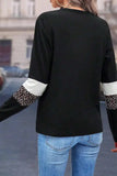 Leopard Round Neck Long Sleeve Blouse - Trendsi - Flyclothing LLC