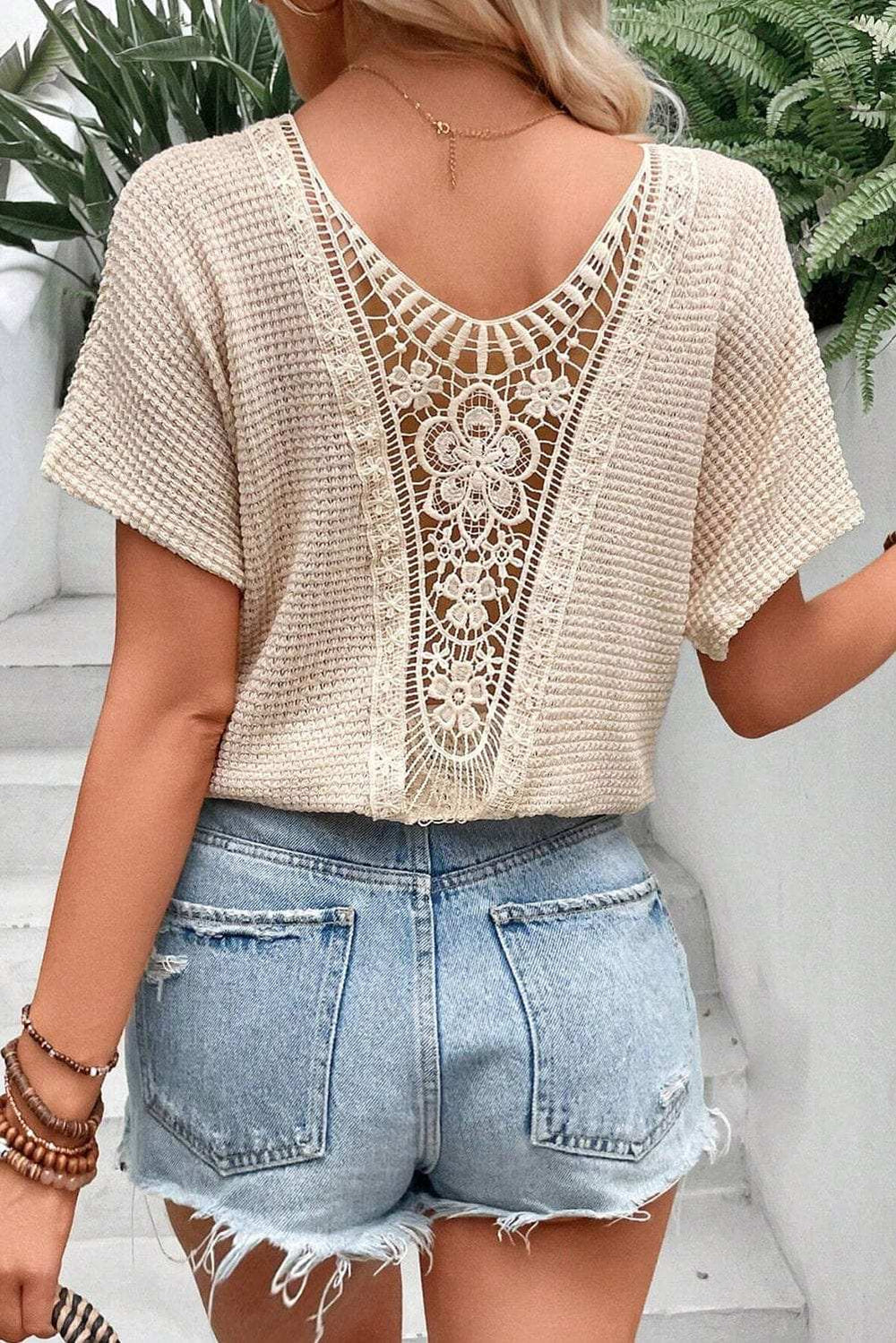 Round Neck Short Sleeve T-Shirt - Trendsi - Flyclothing LLC