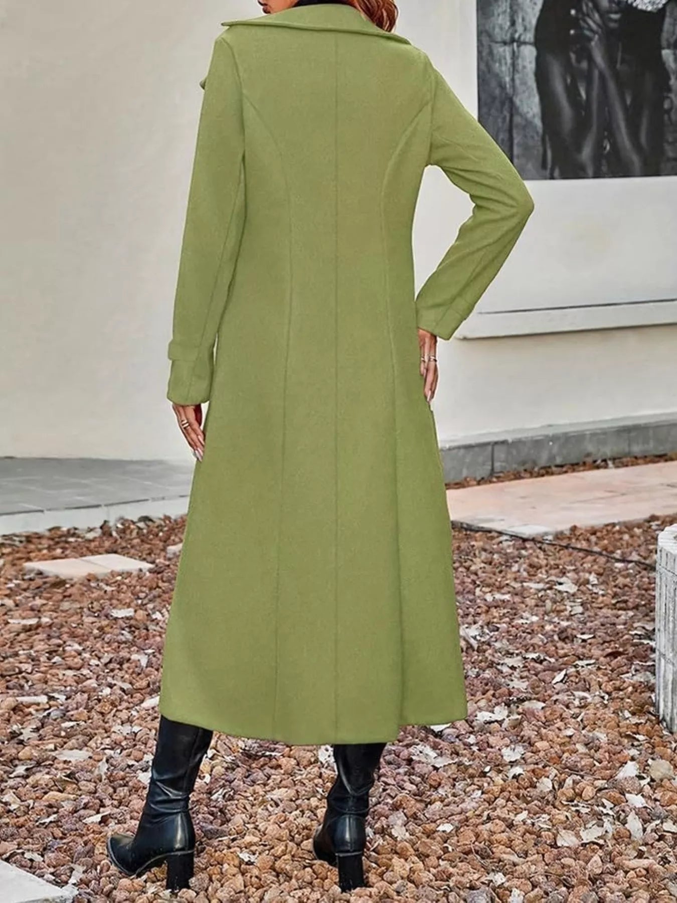 Full Size Double-Breasted Longline Trench Coat Plus Size - Trendsi - Flyclothing LLC