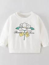 Children's Flower Graphic Crew Neck Sweatshirt - Trendsi - Flyclothing LLC