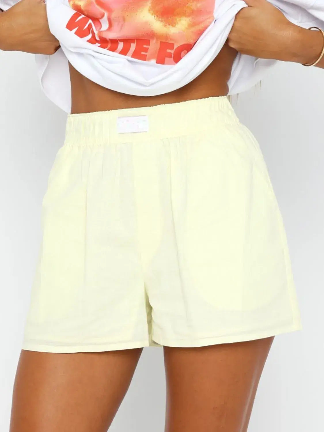 Elastic Waist Shorts - Trendsi - Flyclothing LLC