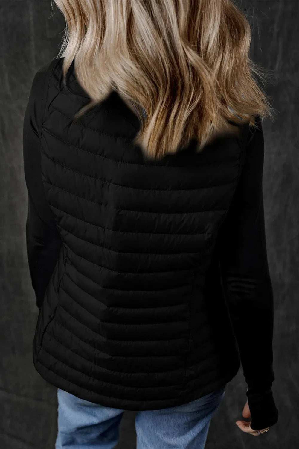 Pocketed Zip Up Vest Coat - Trendsi - Flyclothing LLC