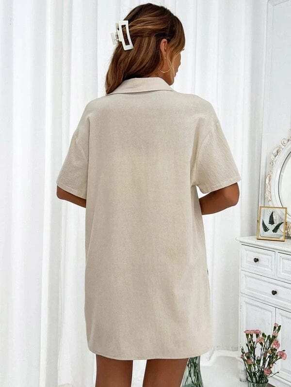 Button Up Shirt and Drawstring Shorts Set - Trendsi - Flyclothing LLC