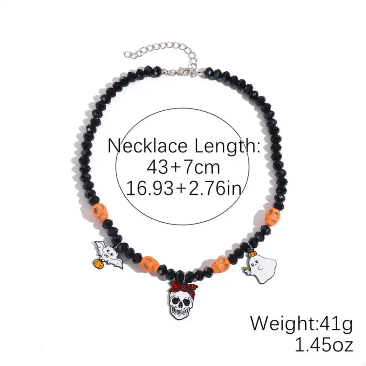 Halloween Skull Ghost Charm Necklace - Trendsi - Flyclothing LLC