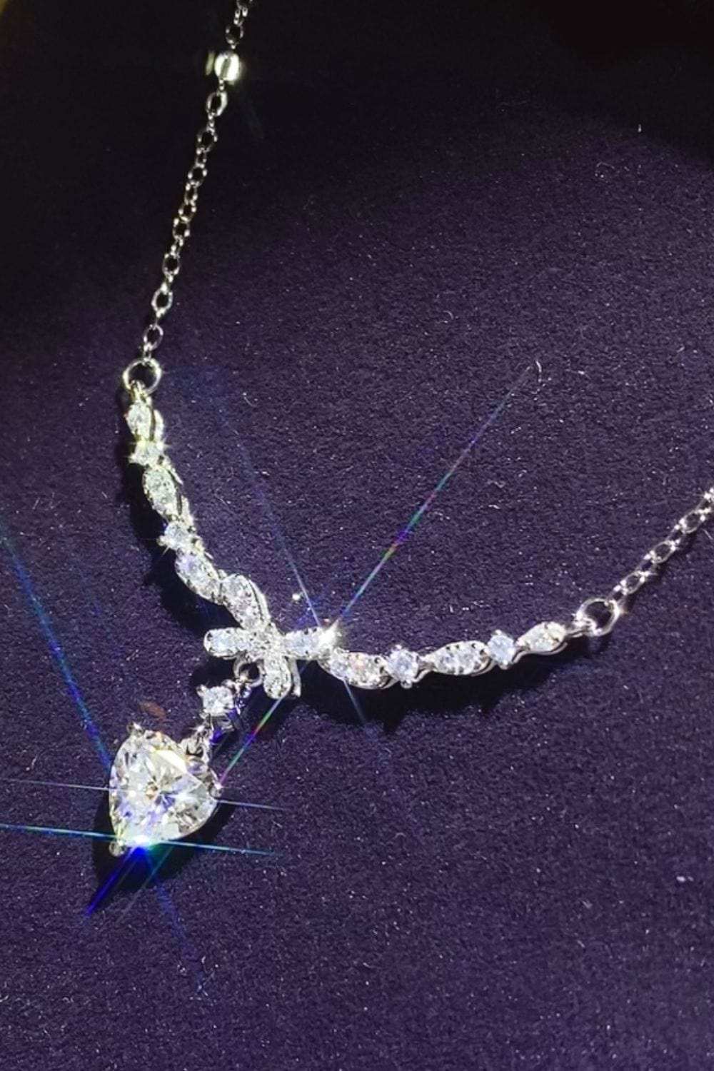 1 Carat 925 Sterling Silver Moissanite Necklace - Trendsi - Flyclothing LLC
