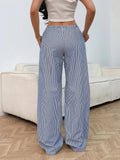 Drawstring Striped Wide Leg Pants - Trendsi - Flyclothing LLC
