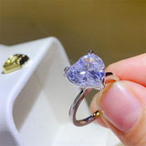 5 Carat 925 Sterling Silver Moissanite Heart Shape Ring - Trendsi - Flyclothing LLC