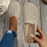 Mesh Round Toe Flat Slip-Ons - Trendsi - Flyclothing LLC