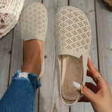 Mesh Round Toe Flat Slip-Ons - Trendsi