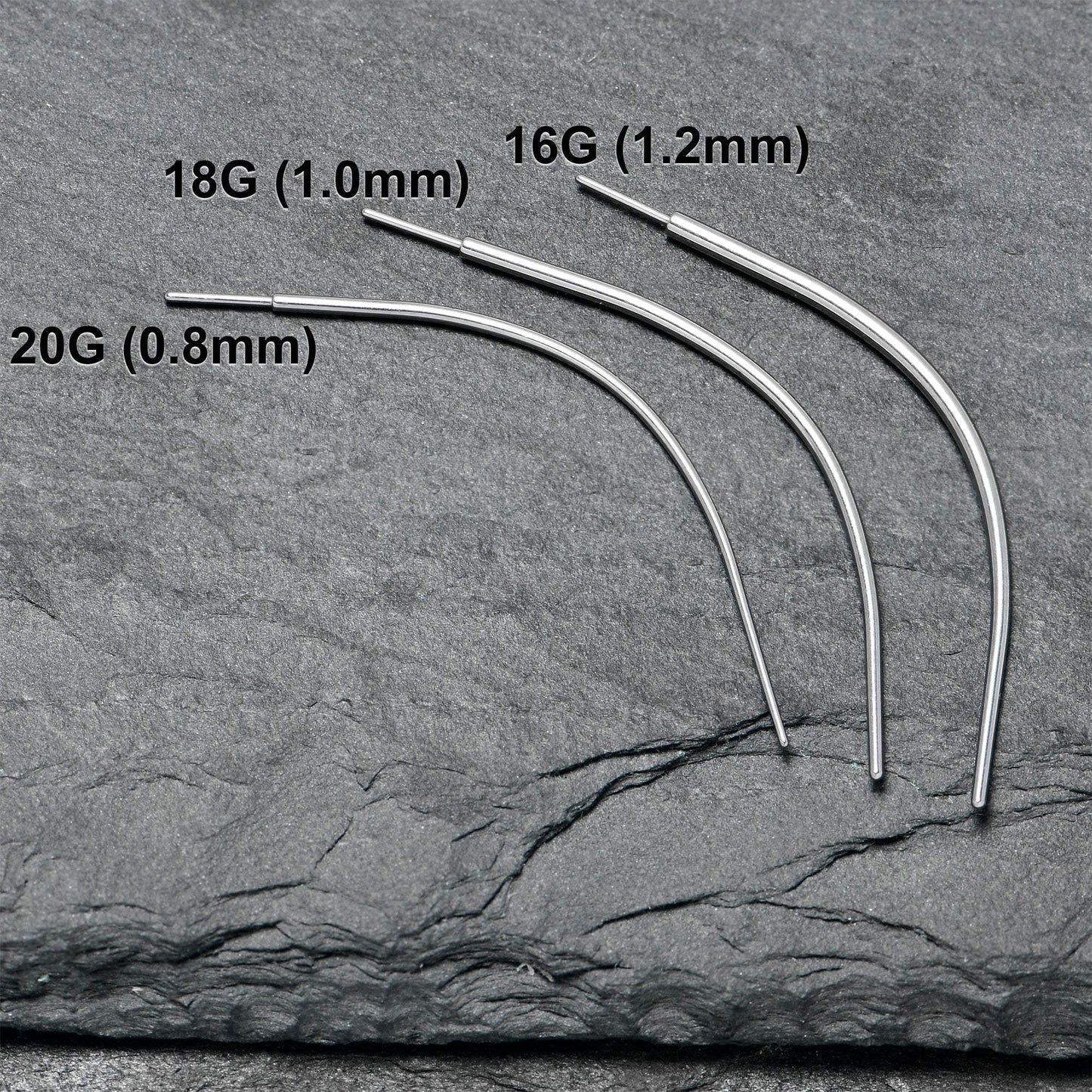 Stainless Steel Curved Insertion Tool, Threadless Insertion Pin Taper - BodyCandy - Flyclothing LLC