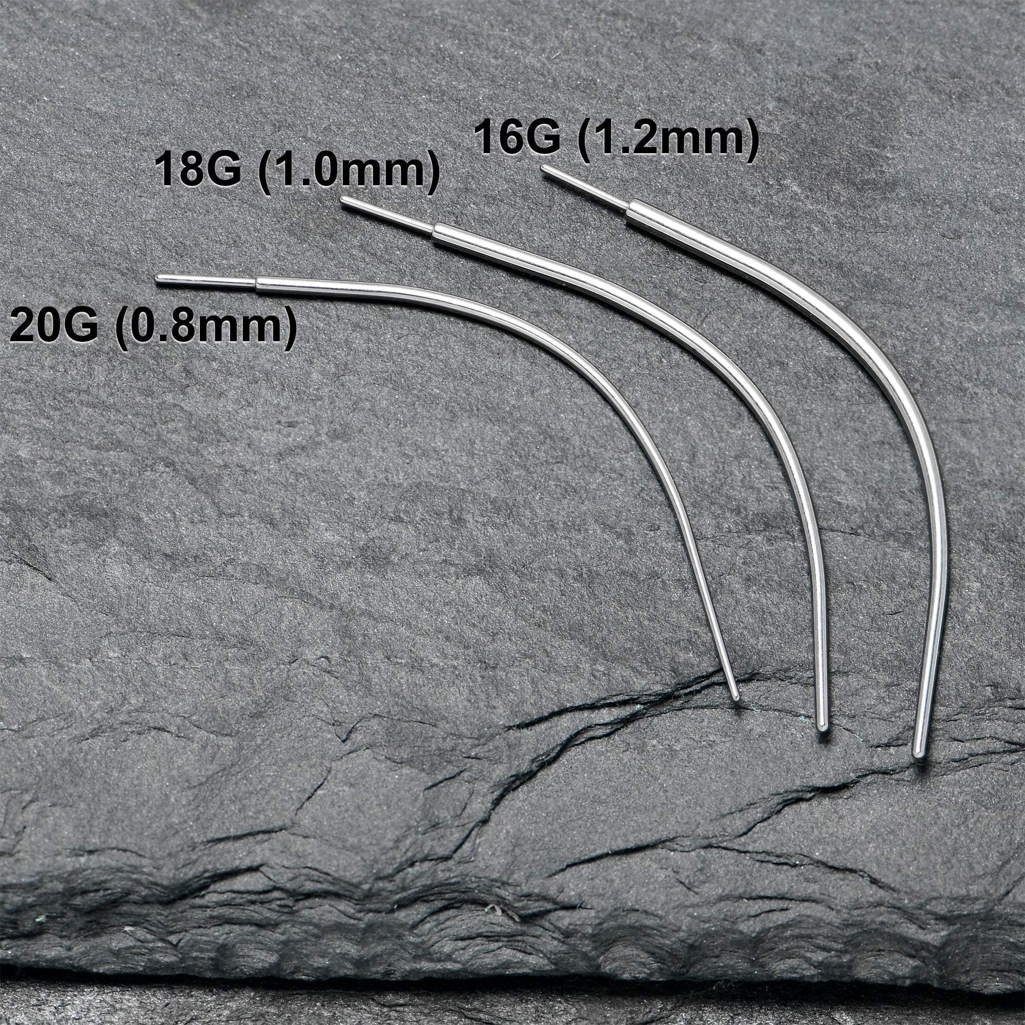 Stainless Steel Curved Insertion Tool, Threadless Insertion Pin Taper - BodyCandy - Flyclothing LLC