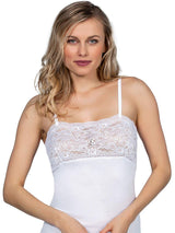 Mare Luxury 100% Mako Cotton Women's Lace-Trimmed Camisole. Proudly Made in Italy (262) - tittimitti - Flyclothing LLC