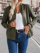 Zip Up Long Sleeve Jacket - Trendsi - Flyclothing LLC