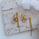 Titanium Steel Chain Shape Earrings - Trendsi - Flyclothing LLC