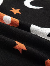 Halloween Gothic Pattern Long Sleeve Sweater - Trendsi - Flyclothing LLC