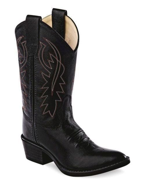 Old West Black Children's Narrow J Toe Boots - Old West