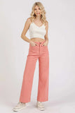 Mittoshop Twill Patch Pocket High Rise Wide Leg Pants - Trendsi - Flyclothing LLC