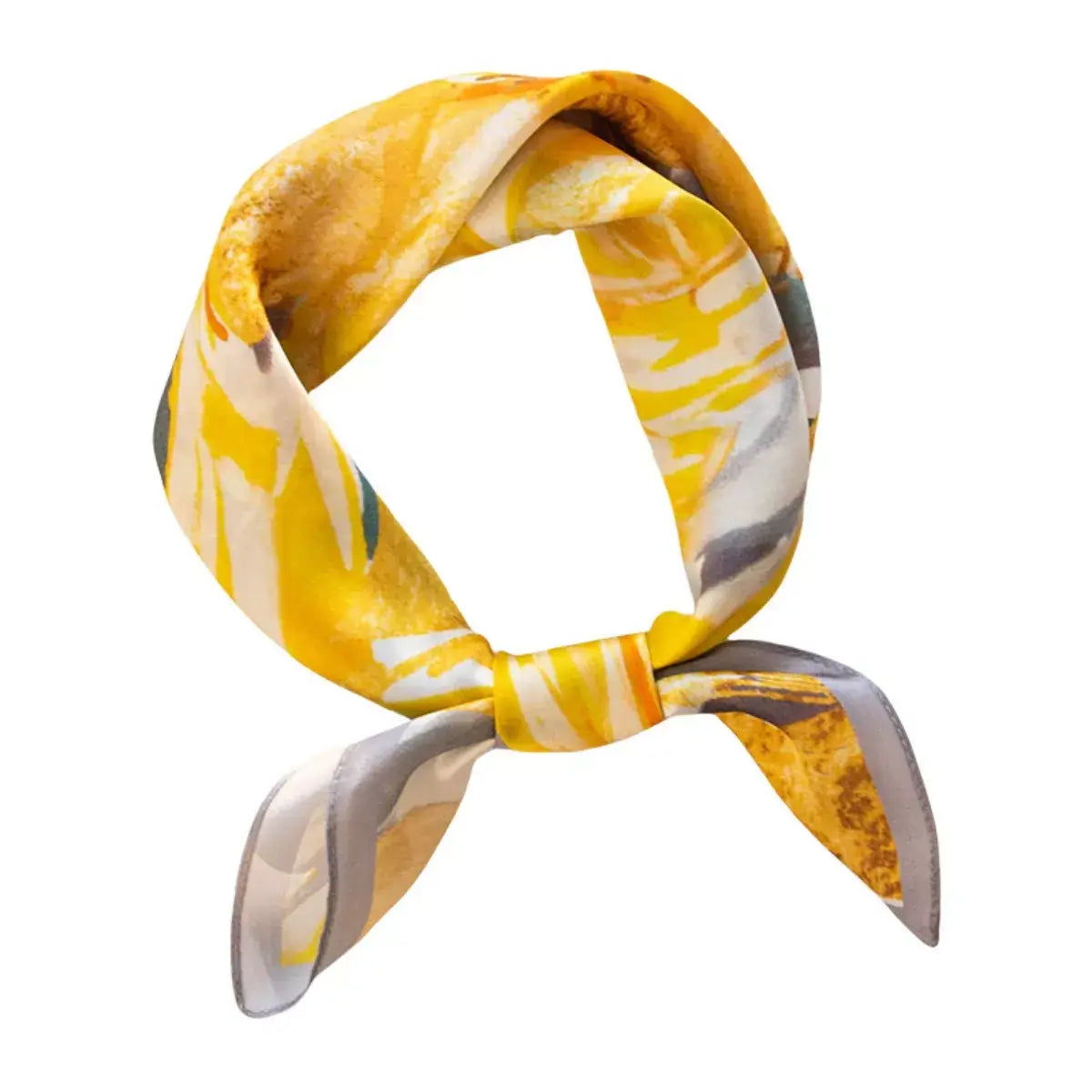 Floral Print Silk Square Scarf - Trendsi - Flyclothing LLC