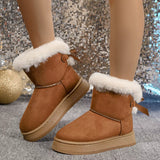 Cozy Faux Fur Trim Boots - Trendsi - Flyclothing LLC