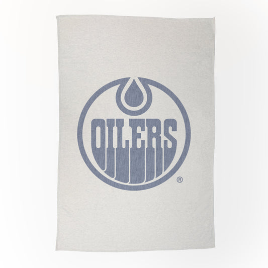 Edmonton Oilers Oversized Logo Sublimated Sweatshirt Blanket