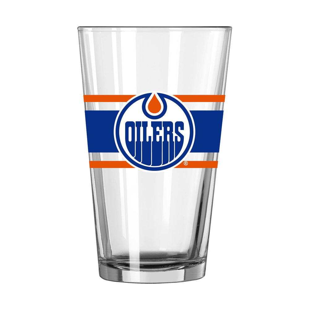 Edmonton Oilers 16oz Stripe Pint Glass