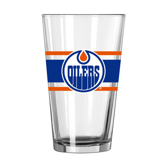 Edmonton Oilers 16oz Stripe Pint Glass