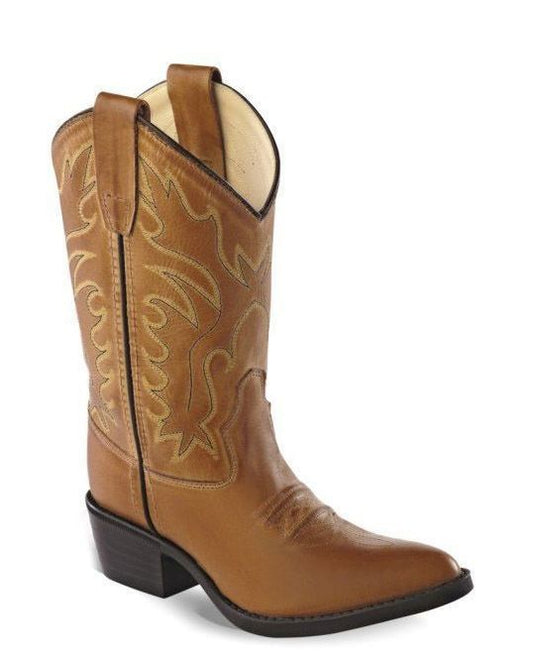 Old West Tan Canyon Youth's Narrow J Toe Boots
