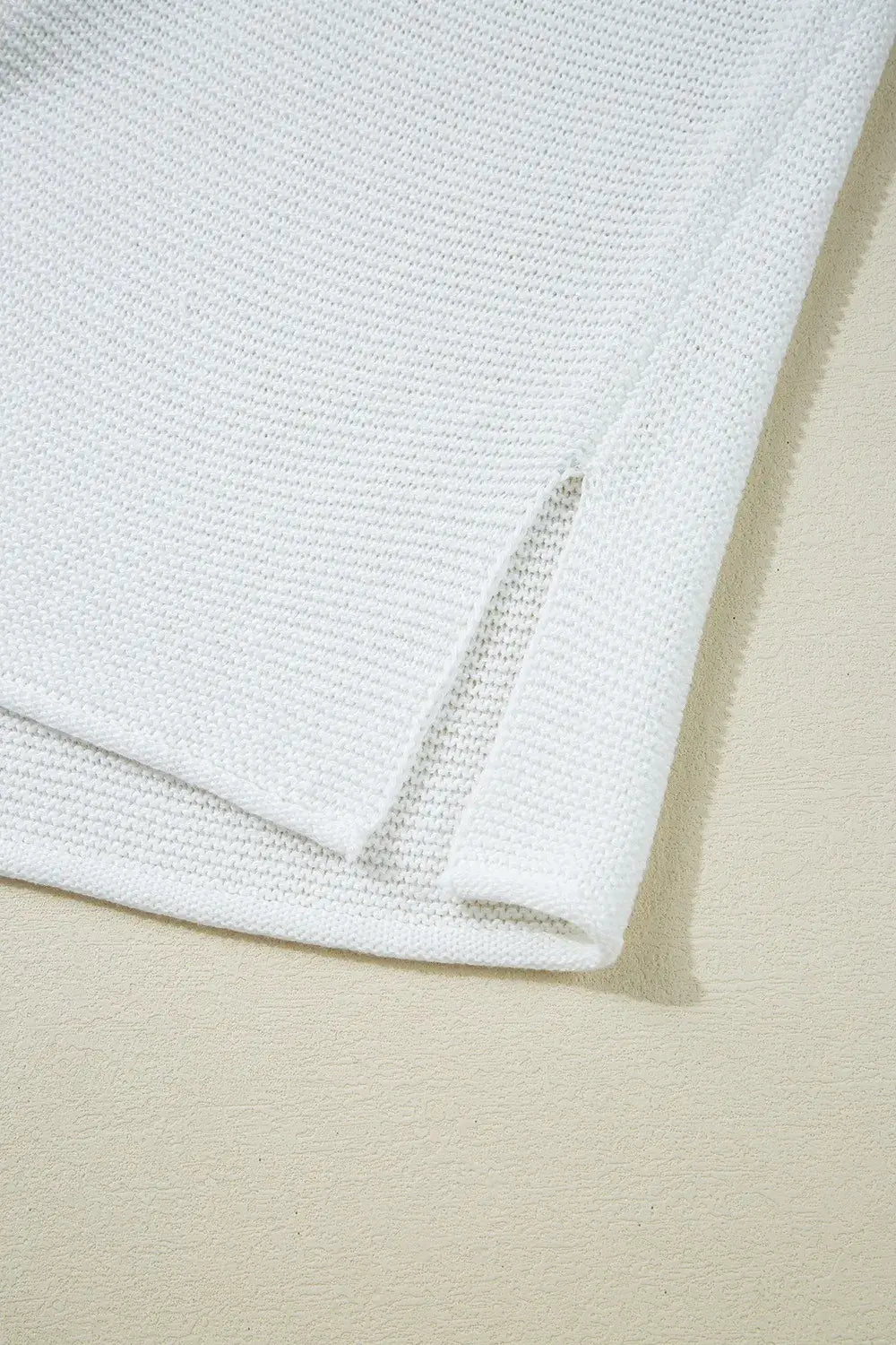 Side Slit Round Neck Knit Top - Trendsi - Flyclothing LLC