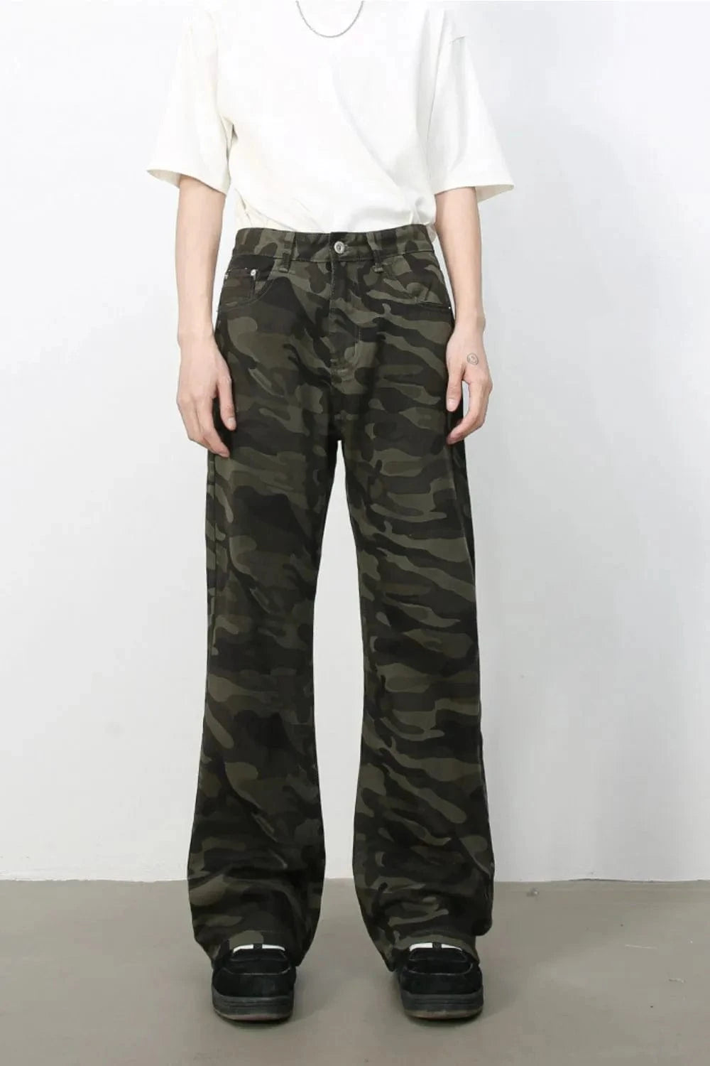 Men's Camouflage Jeans with Pockets - Trendsi