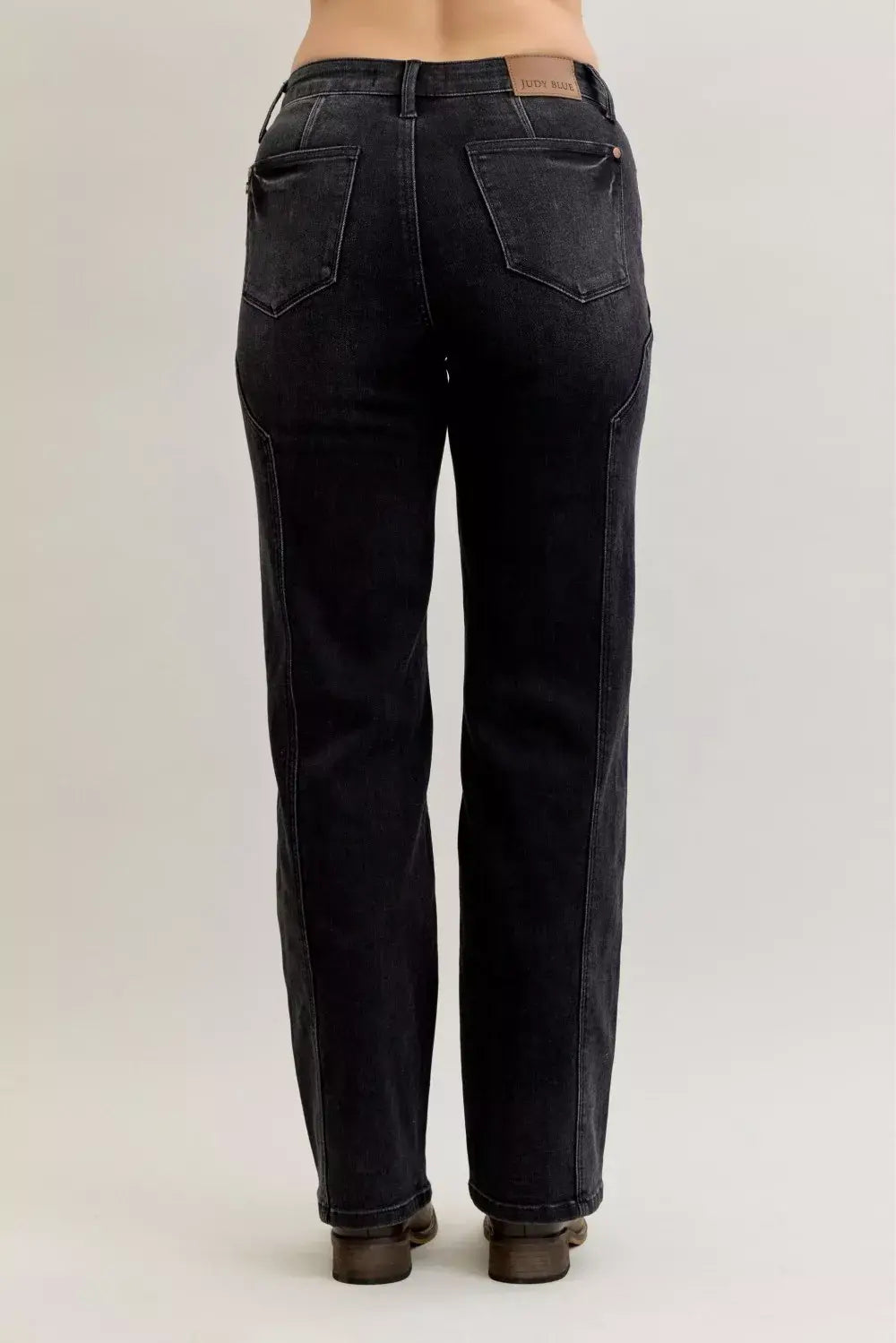 Judy Blue Mid Rise Straight Western Seam Detail Jeans - Trendsi - Flyclothing LLC