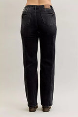 Judy Blue Mid Rise Straight Western Seam Detail Jeans - Trendsi - Flyclothing LLC