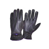 Ladies Full Finger Gloves with Purple Heart Design - Unik Just for Bikers - Flyclothing LLC