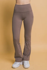 Love Tree High Waist Flare Active Leggings with Side Pockets - Trendsi
