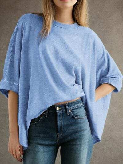 Lovelet Round Neck Half Sleeve T-Shirt - Trendsi - Flyclothing LLC