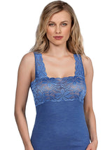 Mare Luxury Merino Wool Blend Women's Lace -Trimmed Tank Top (S - XXL). Proudly Made in Italy. - tittimitti - Flyclothing LLC
