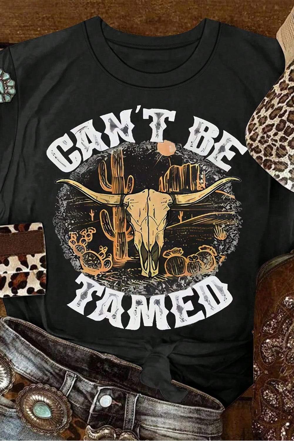 Graphic Round Neck Short Sleeve T-Shirt - Trendsi - Flyclothing LLC