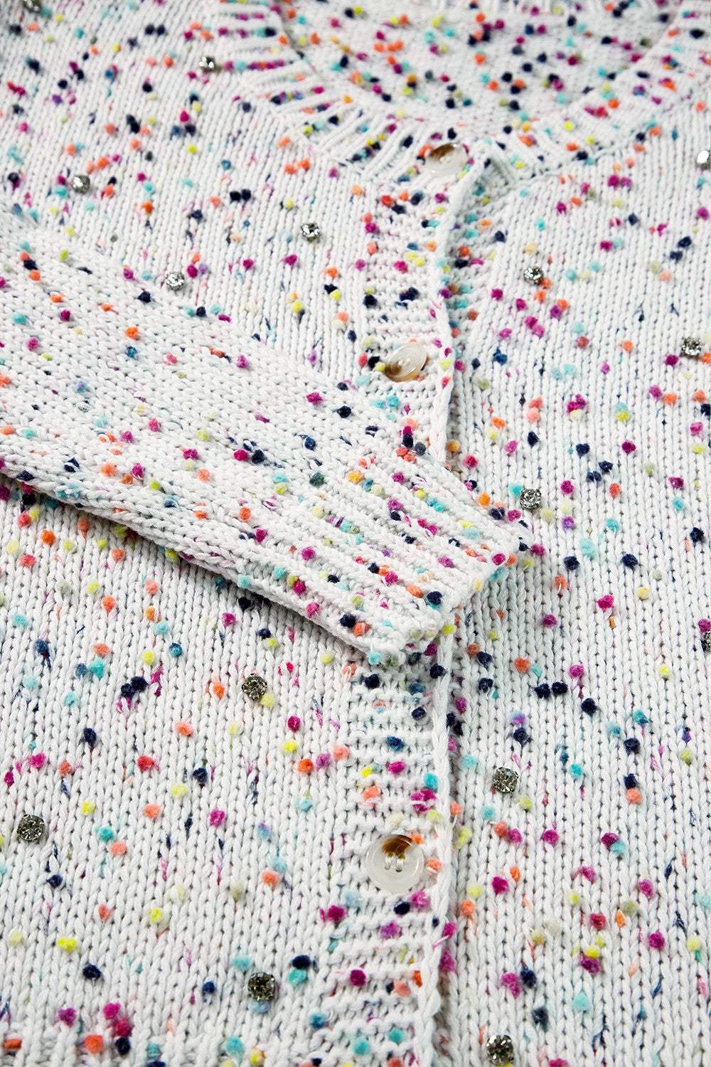 Confetti Button Up Long Sleeve Cardigan - Trendsi - Flyclothing LLC