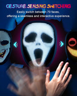 Halloween LED Mask with Programmable App & Gesture Sensing, DIY Unisex LED Lighted Face Transforming Mask, Perfect Gift for Halloween Costume Cosplay,Masquerade - SHOMICOBOUTIQUE - Flyclothing LLC