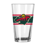 Minnesota Wild 16oz Stripe Pint Glass - Logo Brands - Flyclothing LLC