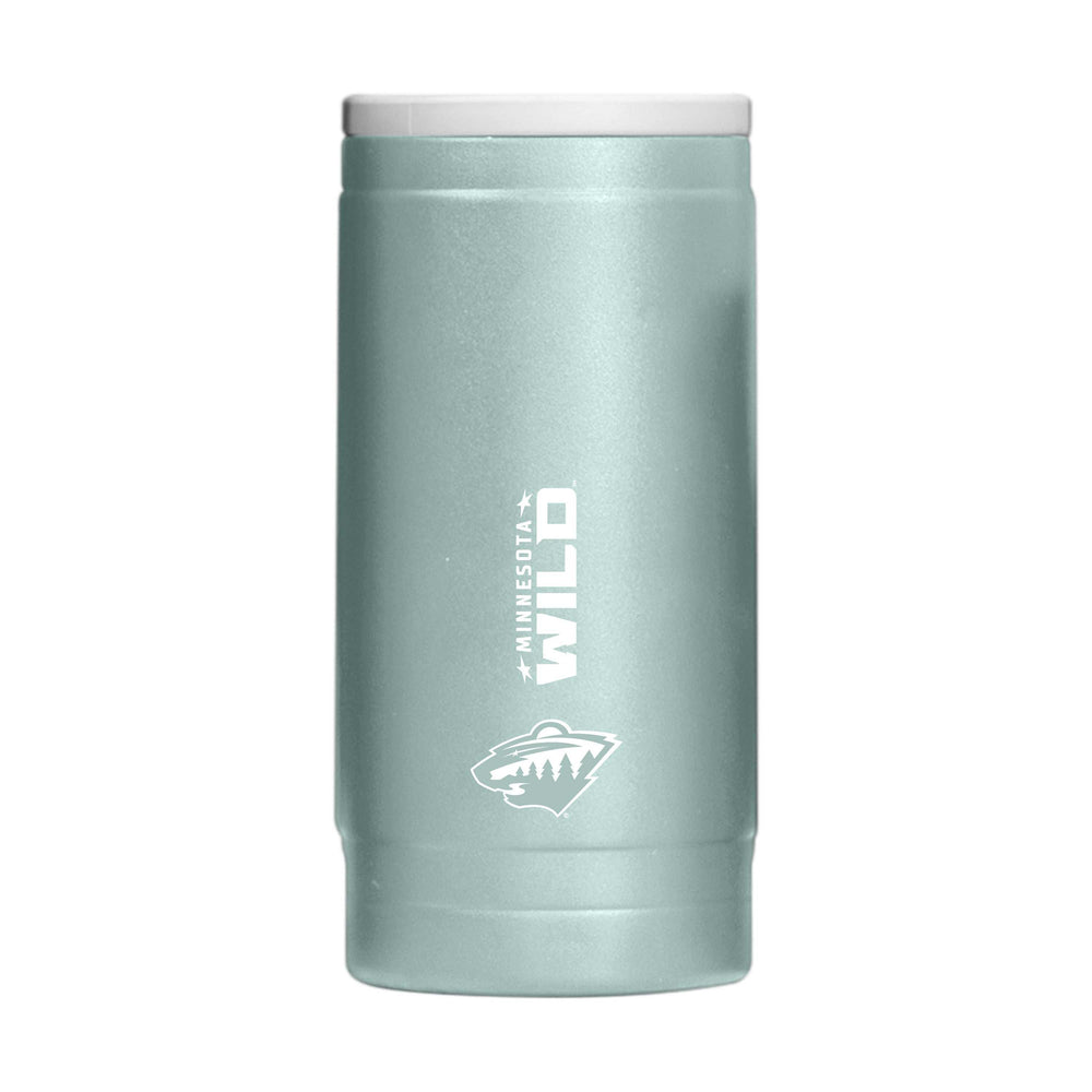 Minnesota Wild 12oz Cove Vertical Powdercoat SlimCan Coolie - Logo Brands - Flyclothing LLC