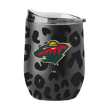 Minnesota Wild Leopard 16oz Black Powdercoat Curved Beverage - Logo Brands - Flyclothing LLC