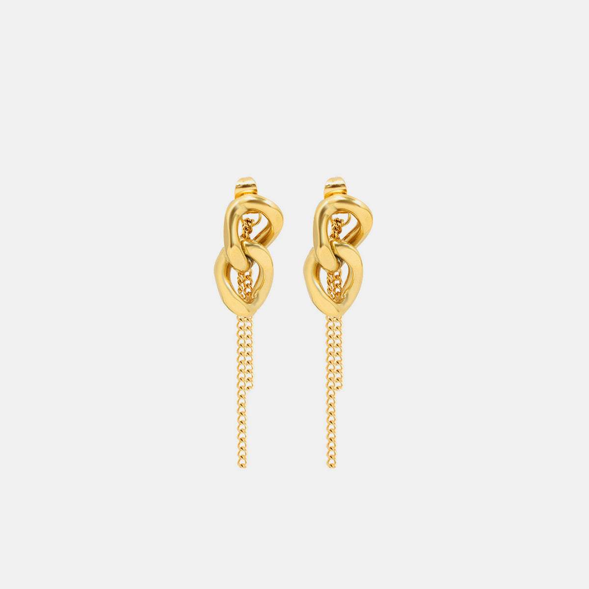 Titanium Steel Chain Shape Earrings - Trendsi - Flyclothing LLC
