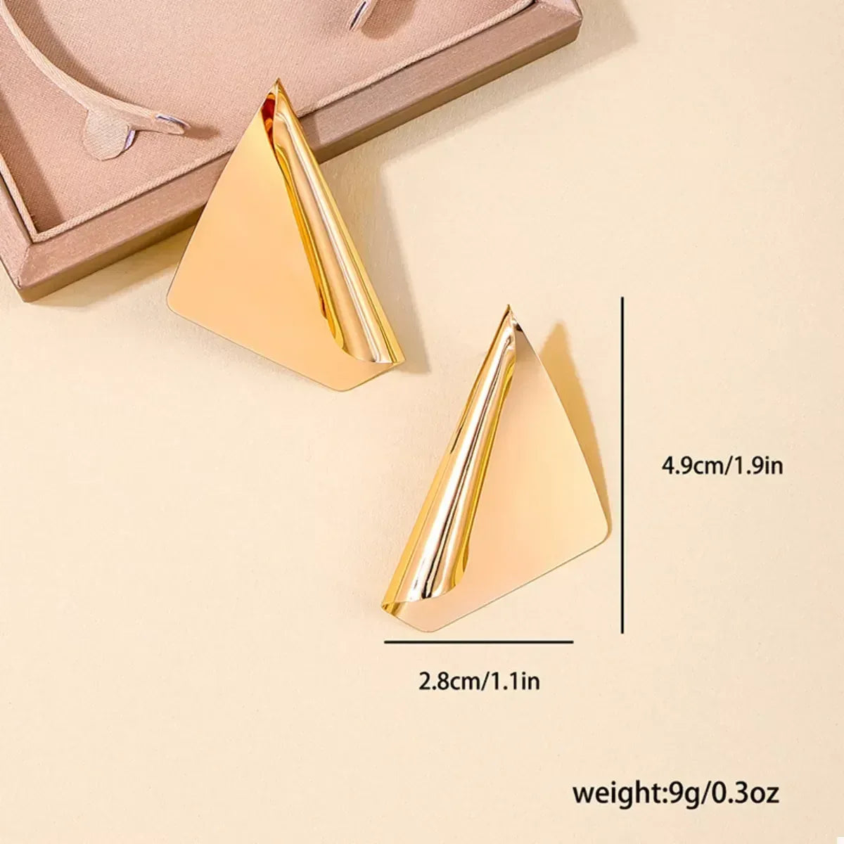 18K Gold-Plated Triangle Earrings - Trendsi - Flyclothing LLC