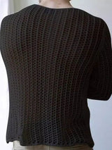 Men's Full Size Hollow Out Round Neck Long Sleeve Top Plus Size - Trendsi - Flyclothing LLC